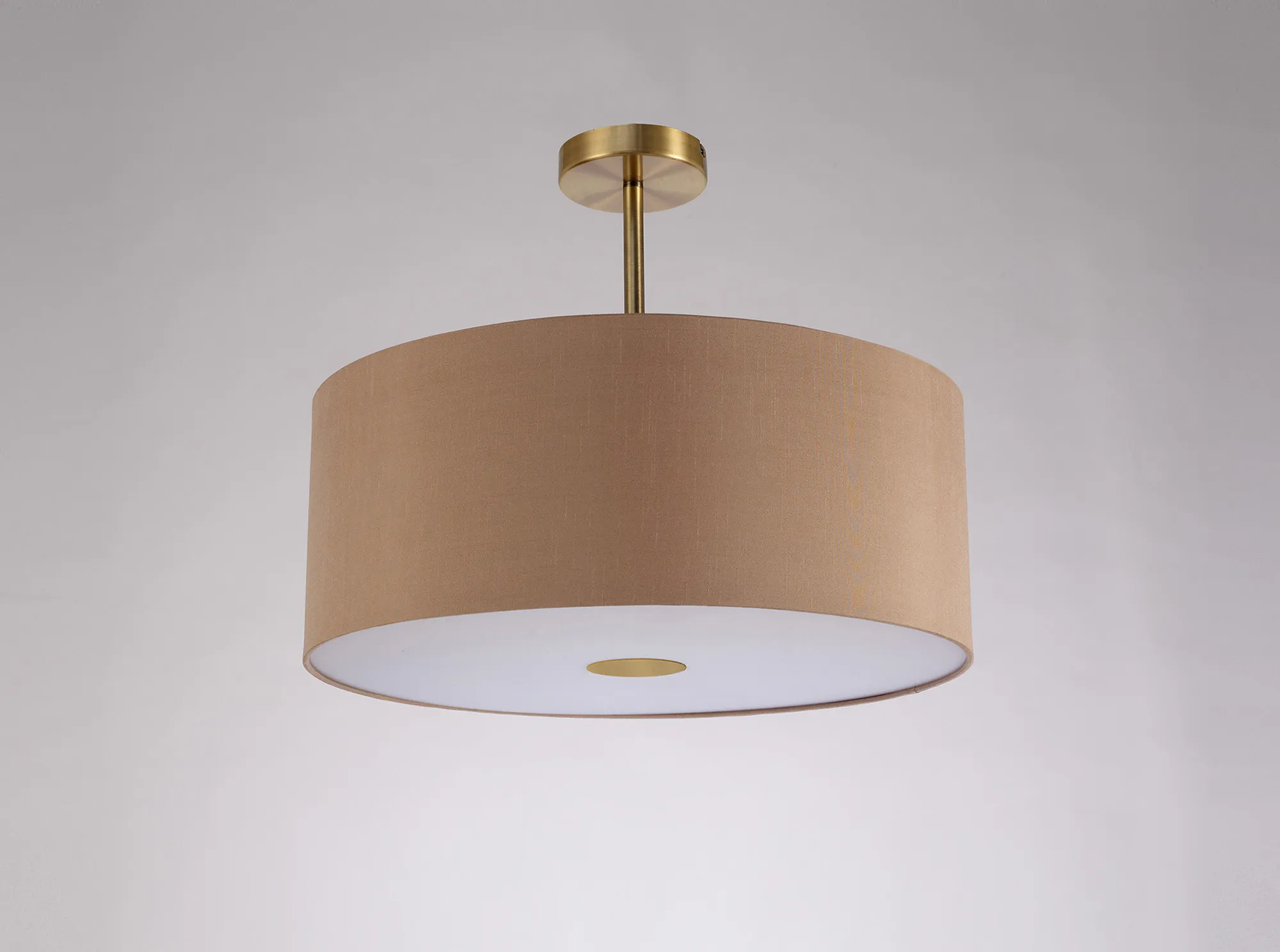 Baymont 50cm Semi Flush 1 Light Antique Brass, Antique Gold/Ruby, Frosted Diffuser DK0188  Deco Baymont AB AG